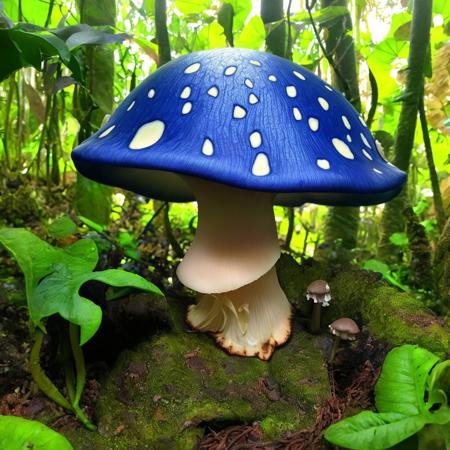 00026-1614038343-masterpiece, intricate photo, mushroom with blue cap, background enchanted jungle, fantasy art, mystic, hyper realistic, highly.jpg